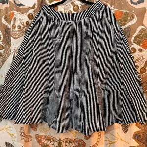 Vixen by Micheline Pitt Black and White Striped Swing Skirt